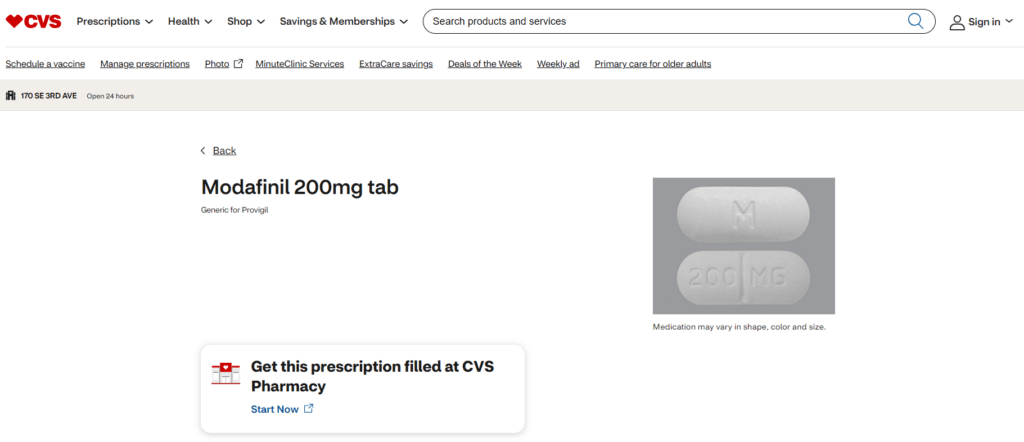 Buy Modafinil at CVS Pharmacy