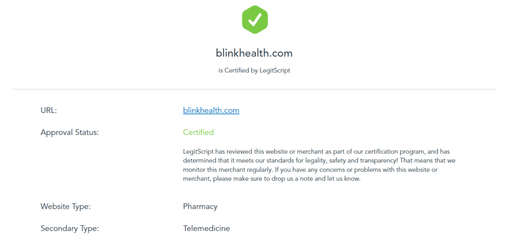 Checking the Legitimacy of Blink Health