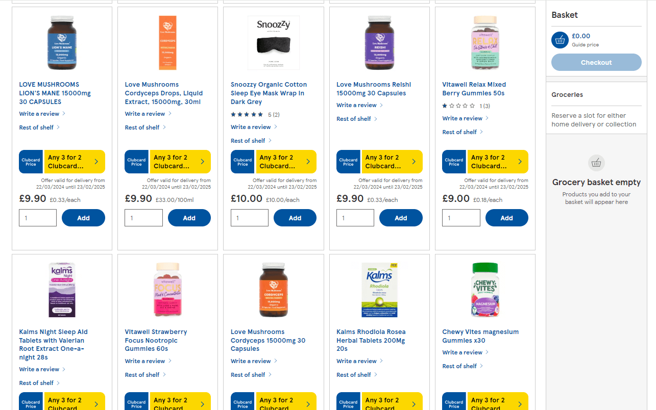 Nootropics at Tesco